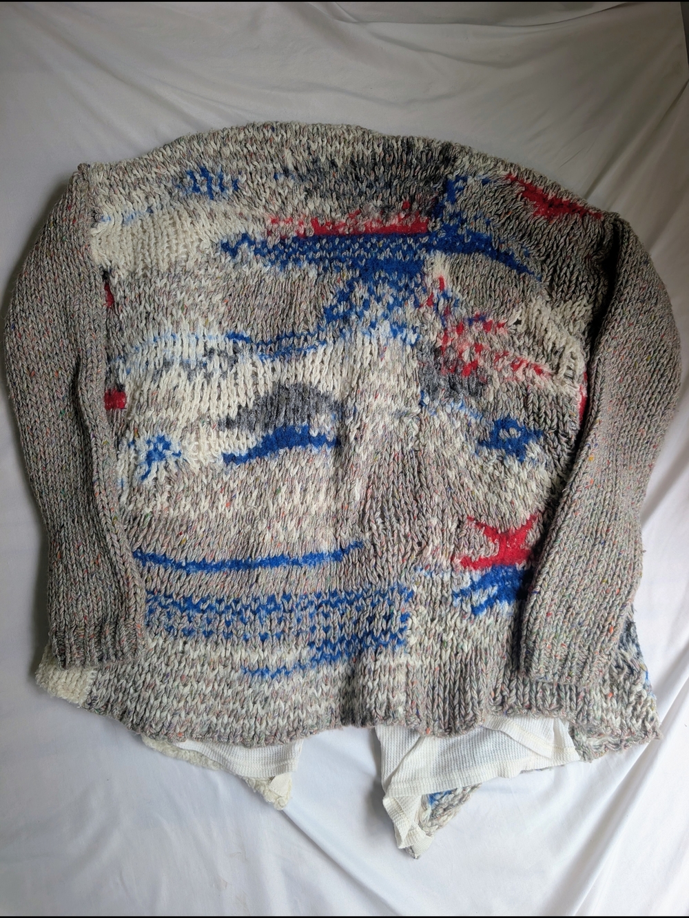 Free People "Fireworks" Chunky Wool Knit Cardigan Sweater - Picture 7 of 11